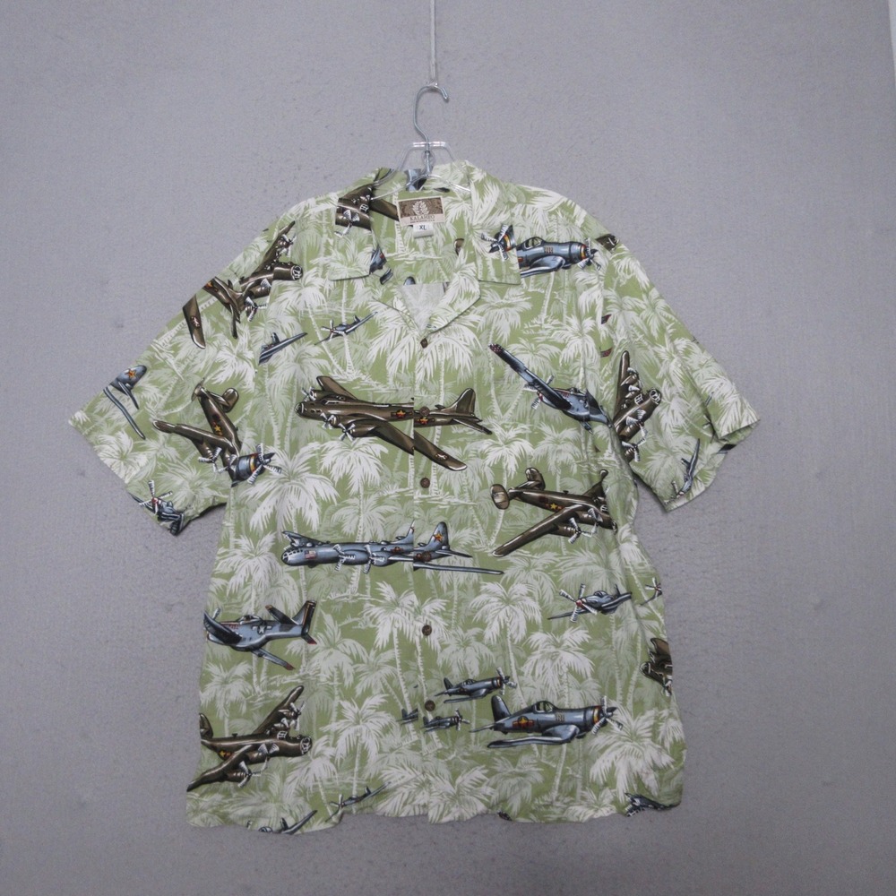 Vintage Kalaheo Hawaiian Shirt XL Aloha Aviation Military Plane Made in Hawaii